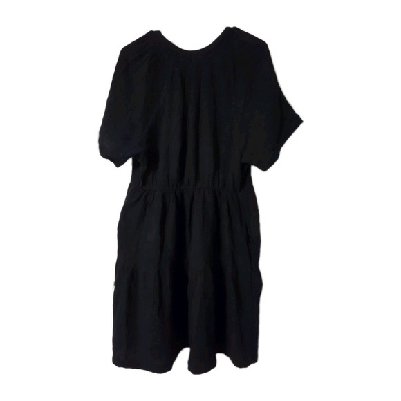 Gap Women's Relaxed Fit Soft Cotton Gauze Tiered Dress Black, M - Picture 3 of 5